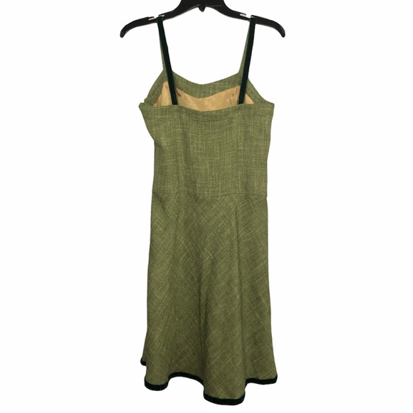 Hype Green Velvet Tweed Fit Flare Dress 4 - Picture 6 of 11